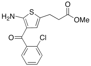 2-Amino-3-(2-chlorobenzoyl)-5-(2-carbomethoxyethyl)thiophene