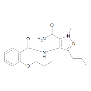 3-[[[5-(Aminocarbonyl)-1-methyl-3-propyl-1H-pyrazol-4-yl]amino]carbonyl]-4-propoxybenzene