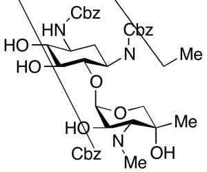 2-Deoxy-6-O-[3-deoxy-4-C-methyl-3-[methyl[(phenylmethoxy)carbonyl]amino]-Beta-L-arabinopyranosyl]-N1-ethyl-N1,N3-bis[(phenylmethoxy)carbonyl]-D-streptamine