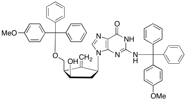 9-((1S,3R,4R)-4-Hydroxy-3-(((4-methoxyphenyl)diphenylmethoxy)methyl)-2-methylenecyclopentyl)-2-(((4-methoxyphenyl)diphenylmethyl)amino)-1H-purin-6(9H)-one