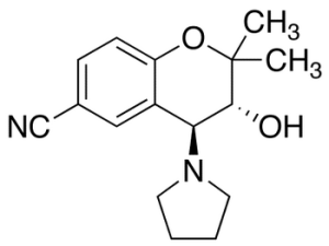 6-Cyano-3,4-dihydro-2,2-dimethyl-trans-4-(1-pyrrolidinyl)-2H-benzo-[b]-pyrano-3-ol