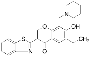 3-(2-Benzothiazolyl)-6-ethyl-7-hydroxy-8-(1-piperidinylmethyl)-4H-1-benzopyran-4-one