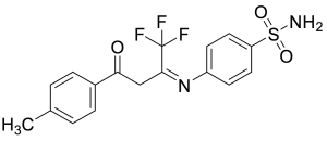 4-[[3-(4-Methylphenyl)-3-oxo-1-(trifluoromethyl)propylidene]amino]benzenesulfonamide