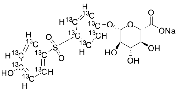 Bis(4-hydroxyphenyl) Sulfone O-Beta-D-Glucuronide-13C12 Sodium Salt