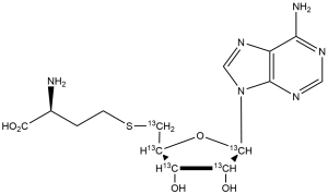 S-(((2S,3S,4R,5R)-5-(6-Amino-9H-purin-9-yl)-3,4-dihydroxytetrahydrofuran-2-yl-2,3,4,5-13C4)methyl-13C)-L-homocysteine