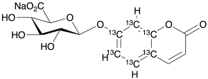 7-Hydroxy Coumarin-13C6 Beta-D-Glucuronide Sodium Salt