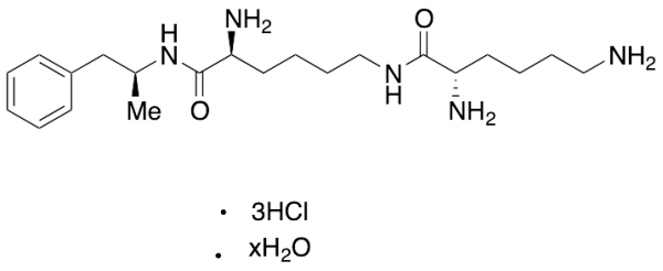 (S)-2,6-Diamino-N-((S)-5-amino-6-oxo-6-(((S)-1-phenylpropan-2-yl)amino)hexyl)hexanamide Trihydrochloride Hydrate