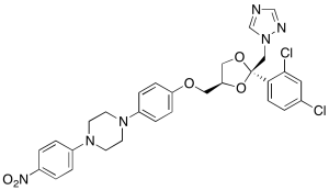 1-[4-[[(2R,4S)-2-(2,4-Dichlorophenyl)-2-(1H-1,2,4-triazol-1-ylmethyl)-1,3-dioxolan-4-yl]methoxy]phenyl]-4-(4-nitrophenyl)piperazine