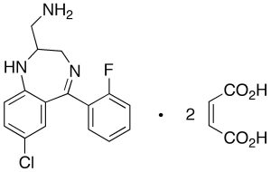 2-Aminomethyl-7-chloro-2,3-dihydro-5-(2-fluorophenyl)-1H-1,4-benzodiazepine Dimaleate