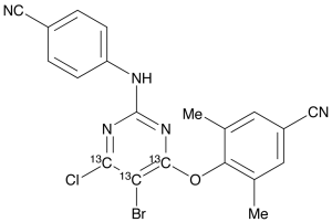 6-Desamino 6-Chloro Etravirine-13C3
