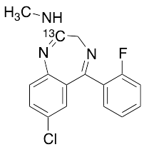 7-Chloro-5-(2-fluorophenyl)-2-methylamino-3H-1,4-benzodiazepine-13C1