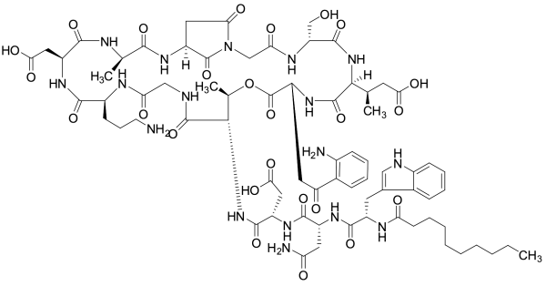 9-(2,5-d|-Dioxo-L-3-amino-1-pyrrolidineacetic acid)-10-deglycine Daptomycin
