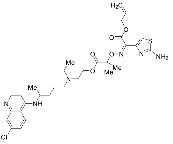 2-((4-((7-Chloroquinolin-4-yl)amino)pentyl)(ethyl)amino)ethyl (Z)-2-(((2-(allyloxy)-1-(2-aminothiazol-4-yl)-2-oxoethylidene)amino)oxy)-2-methylpropanoate
