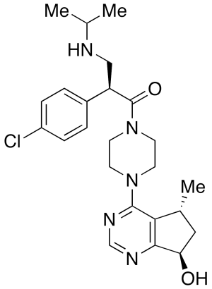 (2S)-2-(4-Chlorophenyl)-1-[4-[(5R,7R)-6,7-dihydro-7-hydroxy-5-methyl-5H-cyclopentapyrimidin-4-yl]-1-piperazinyl]-3-[(1-methylethyl)amino]-1-propanone