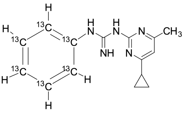 1-(4-Cyclopropyl-6-methylpyrimidin-2-yl)-3-phenylguanidine-13C6