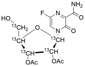 Des-O-Phosphono T-705RMP-13C5 Diacetate