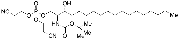N-tert-Butyloxycarbonyl-D-erythro-dihydro-D-sphingosine-1-phosphate Dicyanoethyl Ester