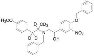 rac-N-Benzyl-N-[2-hydroxyl-2-(4-benzyloxy-3-nitrophenyl)-ethyl]-3-(4-methoxyphenyl)-2-propylamine-d6