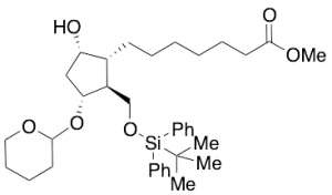 (1R,2S,3R,5S)-2-(tert-Butyldiphenylsilyloxy)methyl-5-hydroxy-3-tetrahydropyranyloxy-cyclopentaneheptanoic Acid Methyl Ester (Mixture of Diastereomers)