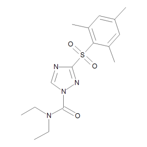 N,N-Diethyl-3-(mesitylsulphonyl)-1H-1,2,4-triazole-1-carboximidamide (Cafenstrole)