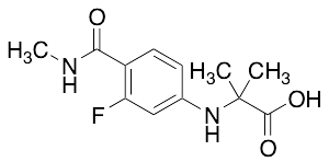 2-((3-Fluoro-4-(methylcarbamoyl)phenyl)amino)-2-methylpropanoic acid