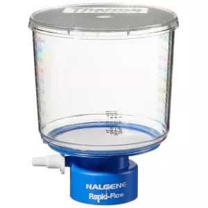 Nalgene™ Rapid-Flow™ Sterile Disposable Bottle Top Filters with PES Membrane, 500mL, 0.45µm pore size, fits 45mm bottle neck