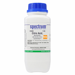 Citric Acid, Monohydrate, USP, EP, BP, JP, FCC, bioCERTIFIED(TM)