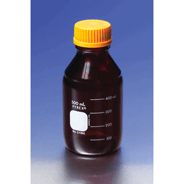 PYREX Low Actinic Round Media Storage Bottles, 1000 mL, GL45 Screw Cap