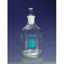 PYREXPLUS Narrow Mouth Reagent Storage Bottles with Standard Taper Stopper, 125 mL