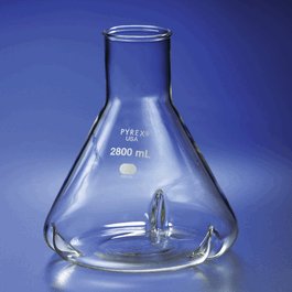 PYREX Fernbach 2.8 L Culture Flask, Baffled, Wide Mouth, Beaded Rim