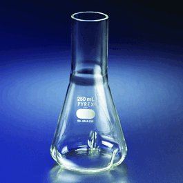 PYREX 125 mL Delong Shaker Erlenmeyer Flask with Extra Deep Baffles