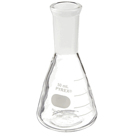 PYREX Graduated Erlenmeyer Flasks, Narrow-Mouth, with TS Joints, 125 mL
