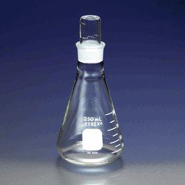 PYREX Narrow Mouth Erlenmeyer Flask with PYREX Standard Taper Stopper, 1 L