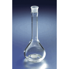 PYREX EZ Access Wide Mouth Volumetric Flask, Class A, Heavy Duty, with Glass Standard Taper Stopper, 200 mL