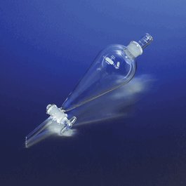 PYREX Squibb Pear-Shaped Funnel, with Standard Taper Stopper and Stopcock, 250 mL
