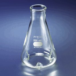 PYREX 125 mL Narrow Mouth Erlenmeyer Flask with Baffles