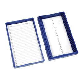 25-Place Foam Lined Slide Box, Blue, Friction Fit