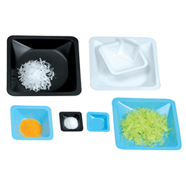 Large, White, Antistatic Polystyrene Standard Weigh Boats, 140 x 140 x 22 mm