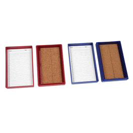 25-Place Cork Lined Slide Box, Blue, Friction Fit