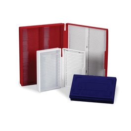 100-Place, Blue, Standard Microscope Slide Box, 210 x 169 x 37 mm