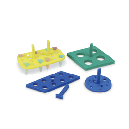 4 x 50 mL, Green HDPE Foam Floating Tube Rack, 29 mm Well Diameter