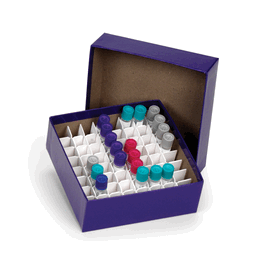 Red Cardboard Vial Boxes and Lids for 1.5/2 mL Cryogenic Vials, 5.2 x 5.2 x 2 in.