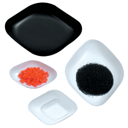 100 mL, Black, Diamond Polystyrene Weigh Boats, 119 x 90 x 19 mm