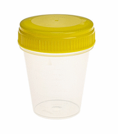 4 oz Non-Sterile Disposable Container, PP, PE Screw Cap, Molded Graduations, Non-Sterile
