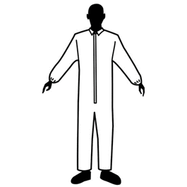 Epic SSP Basic Protection Coveralls, Elastic Wrists, Open Ankles, Zipper Front, White, L