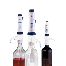 Labnet Labmax Bottletop Adjustable Purging Dispenser, 1.0 to 5.0 mL range, 0.10 mL increments, 0.04 mL tolerance, 33 mm thread size