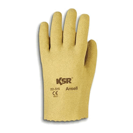 Ansell KSR Vinyl-Coated Light-Duty Multipurpose Gloves, Tan, Size: 7