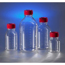 1000 mL Traditional Style Polystyrene Storage Bottles with 45 mm Red Caps