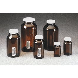 120 mL Wide Mouth Amber Glass Packers, Certified