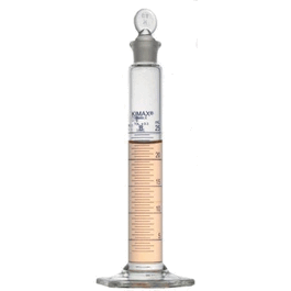 DWK Life Sciences (Kimble) Single Blue Scale Metric Mixing Cylinders w/Glass Stopper, Class B, TC, Blue Scale, 100 mL